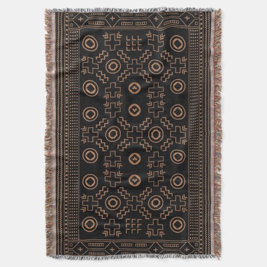 Golden Roots: Marokkanisches Schwarz & Stamm Elega Decke (Vorderseite Vertikal)