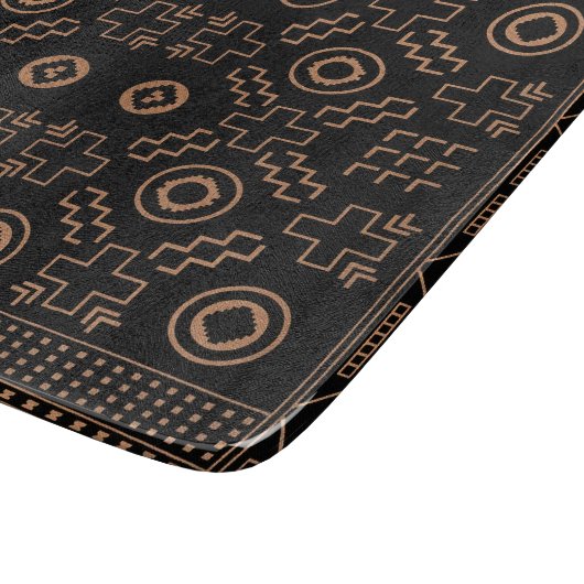 Golden Roots: Marokkanisches Schwarz & Stamm Elega Schneidebrett (Ecke)