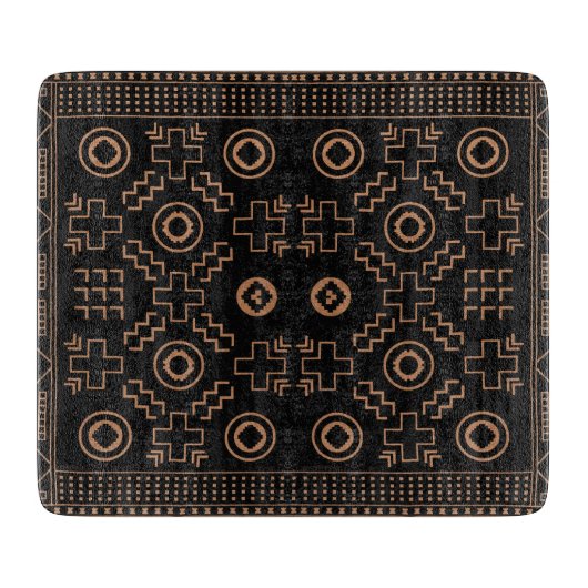 Golden Roots: Marokkanisches Schwarz & Stamm Elega Schneidebrett (Vorderseite)