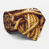 Golden Rope Textur Nautic Custom Monogram Krawatte (Gerollt)