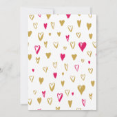 Golden rosa Herz Brautparty Einladung (Rückseite)