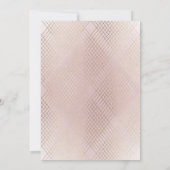 Golden rosa Oval Geometrische Art Deco Einladung (Rückseite)