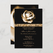 Golden Rose Bridal Dusche Einladung (Vorne/Hinten)