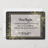 Golden Rose Bridesmaid Einladung (Rückseite)