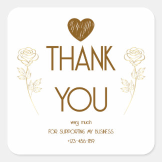 Golden Rose Eleganz Geschäft Danke Aufkleber