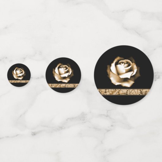 Golden Rose Polterabend Confetti Konfetti (Rückseiten)