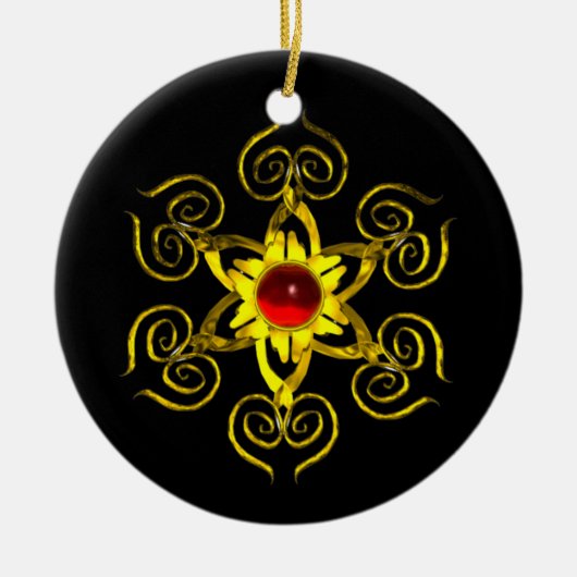 GOLDEN ROSE RUBY, Black Keramikornament (Vorne)