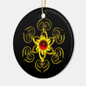 GOLDEN ROSE RUBY, Black Keramikornament (Links)