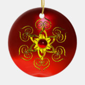 GOLDEN ROSE RUBY KERAMIKORNAMENT (Vorne)