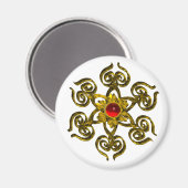 GOLDEN ROSE RUBY MAGNET (Vorderseite/Rückseite)