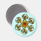 GOLDEN ROSE RUBY MAGNET (Vorderseite/Rückseite)