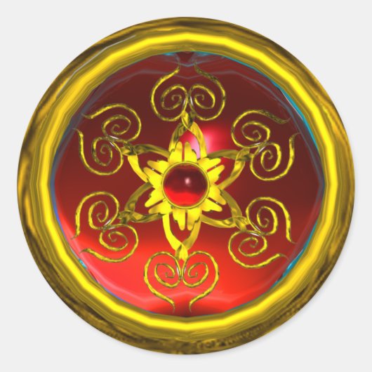 GOLDEN ROSE RUBY RUNDER AUFKLEBER (Vorderseite)