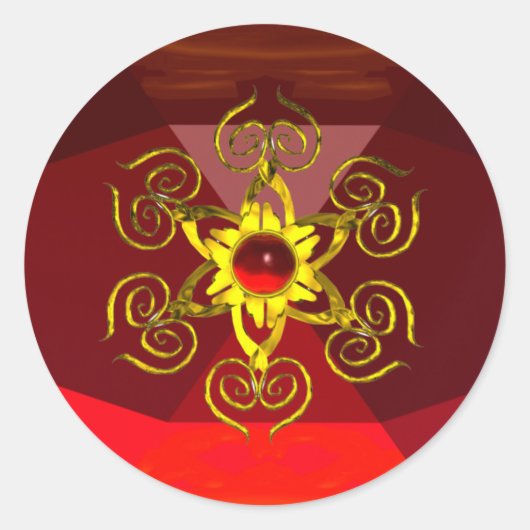 GOLDEN ROSE RUBY RUNDER AUFKLEBER (Vorderseite)