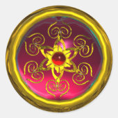 GOLDEN ROSE RUBY RUNDER AUFKLEBER (Vorderseite)