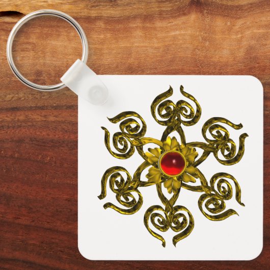 GOLDEN ROSE RUBY SCHLÜSSELANHÄNGER (Vorderseite)