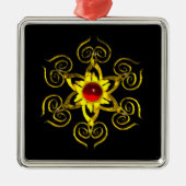 GOLDEN ROSE RUBY, schwarz Silbernes Ornament (Vorne)