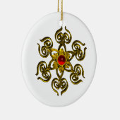 GOLDEN ROSE RUBY, weiß Keramikornament (Rechts)