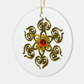 GOLDEN ROSE RUBY, weiß Keramikornament (Links)