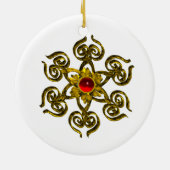 GOLDEN ROSE RUBY, weiß Keramikornament (Hinten)