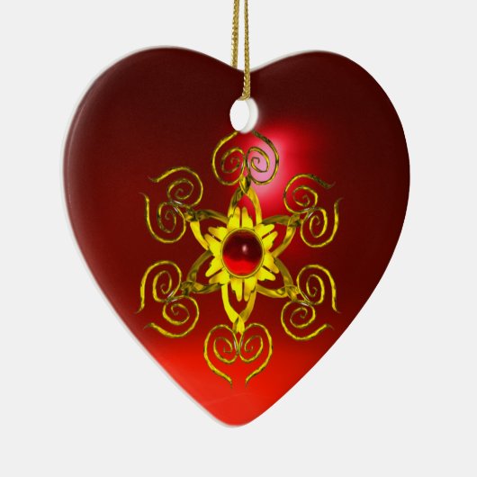 GOLDEN ROSE RUBY, Weißherz Keramikornament (Rechts)