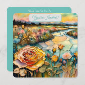 Golden Rose Tal Sunrise Bridal Einladung (Vorne/Hinten)