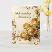 Golden Roses 50th Wedding Anniversary Karte (Gelbe Blume)