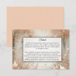 Golden Rosewood Enchanted Forest Wedding Begleitkarte