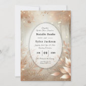 Golden Rosewood Enchanted Forest Wedding Einladung (Vorderseite)