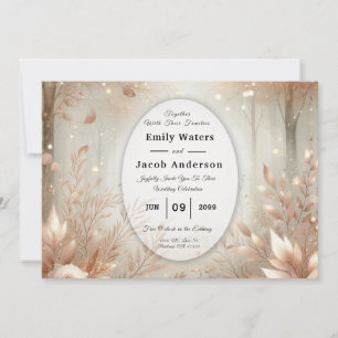 Golden Rosewood Enchanted Forest Wedding Einladung