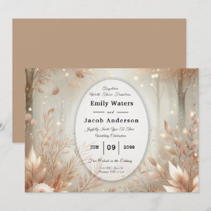 Golden Rosewood Enchanted Forest Wedding Einladung