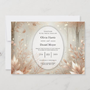 Golden Rosewood Enchanted Forest Wedding Einladung