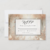 Golden Rosewood Enchanted Forest Wedding RSVP Karte (Vorderseite)