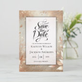 Golden Rosewood Enchanted Forest Wedding Save The Date (Stehend Vorderseite)