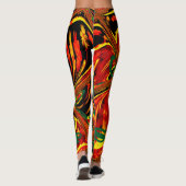 Golden Rot African traditionelle Farben Leggings (Rückseite)