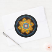 Golden Round Mandala Runder Aufkleber (Umschlag)