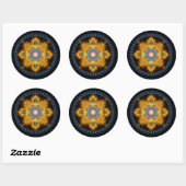 Golden Round Mandala Runder Aufkleber (Blatt)