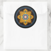 Golden Round Mandala Runder Aufkleber (Tasche)