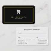 Golden Roundframe Black Tooth Dental Terminkarte (Vorne/Hinten)