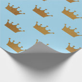 Golden Royal Blue King Crown Heraldic Princess Geschenkpapier (Ecke)