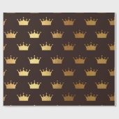 Golden Royal Bronze King Crown Heraldic Princess Geschenkpapier (Flach)