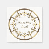 Golden Royal Circle Element. Fleur-de-Lis. Serviette (Vorderseite)