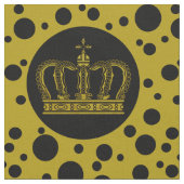 Golden Royal Crown & Dots + Ihr Backgr. Ideen Stoff (Nahaufnahme)