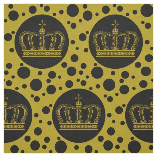 Golden Royal Crown & Dots + Ihr Backgr. Ideen Stoff (Muster)