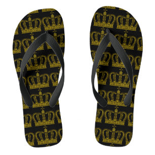 Golden Royal Crown + Ihr Backgr. Ideen Badesandalen