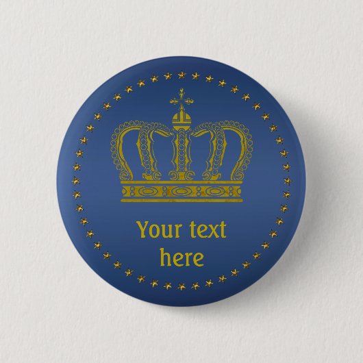Golden Royal Crown + Ihr Backgr. Ideen Button (Vorderseite)