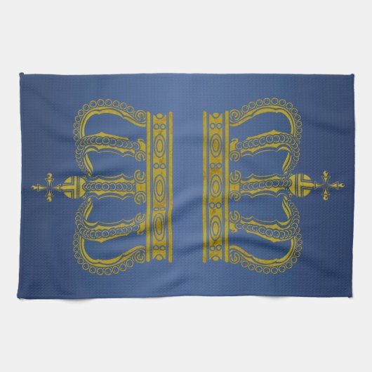Golden Royal Crown + Ihr Backgr. Ideen Handtuch (Horizontal)