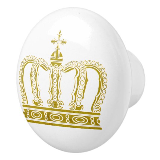 Golden Royal Crown + Ihr Backgr. Ideen Keramikknauf (Rechts)