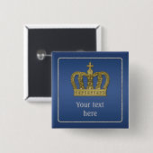 Golden Royal Crown II + your backgr & ideas Button (Vorne & Hinten)