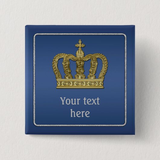 Golden Royal Crown II + your backgr & ideas Button (Vorderseite)