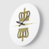 Golden Royal Crown II + your backgr & ideas Große Wanduhr (Winkel)